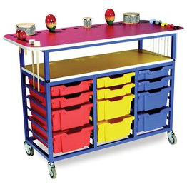 Multi Purpose Music Trolley with 12 Variety Trays