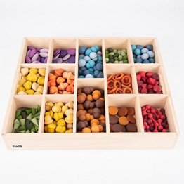 WOODEN TREASURES SUPER SET + WOODEN SORTING TRAY (14-WAY)